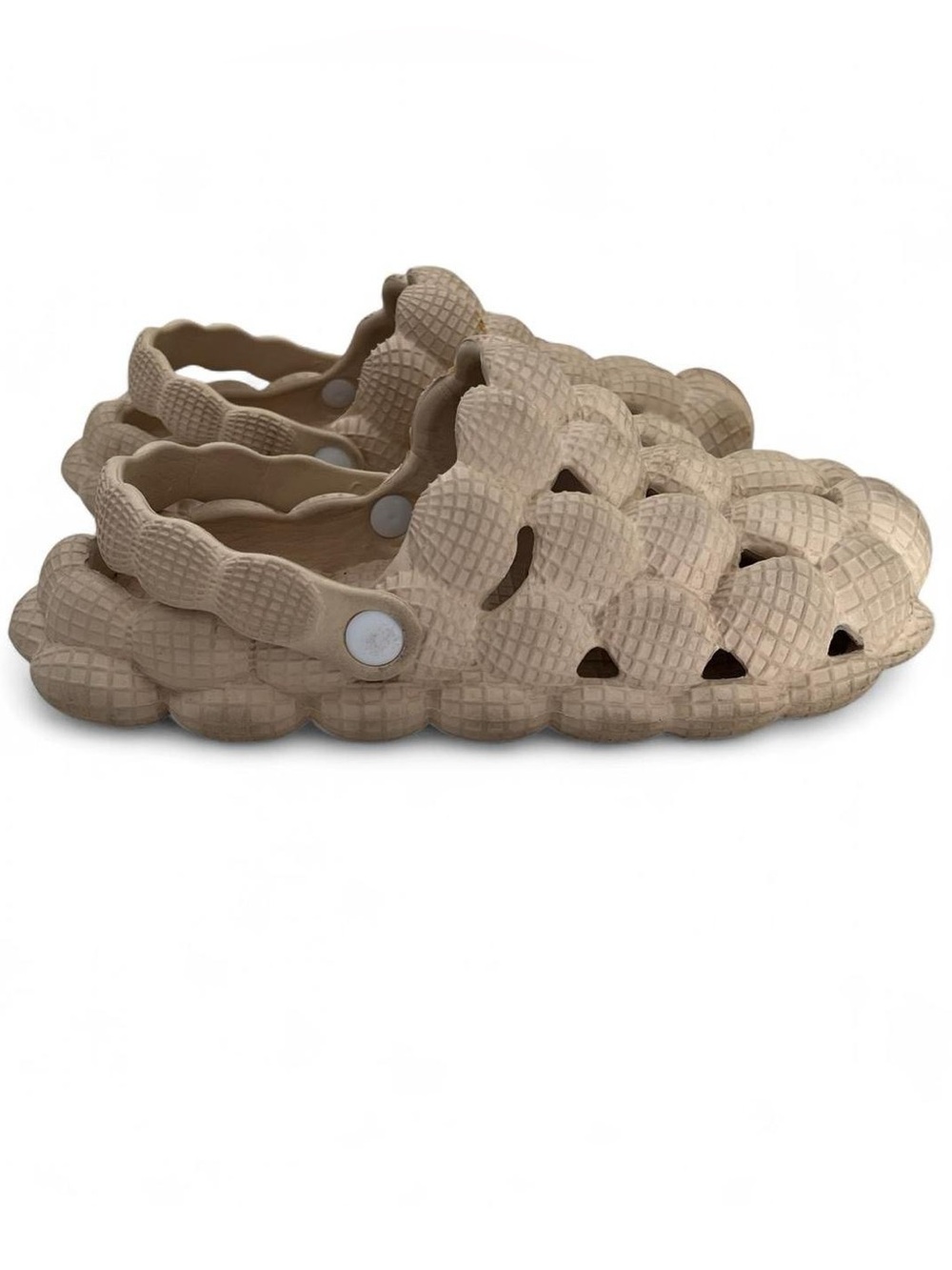 Youth 3Y Women’s Size 5 Imitation Crocs SHEIN Brand Tan Bubble Slides with Strap